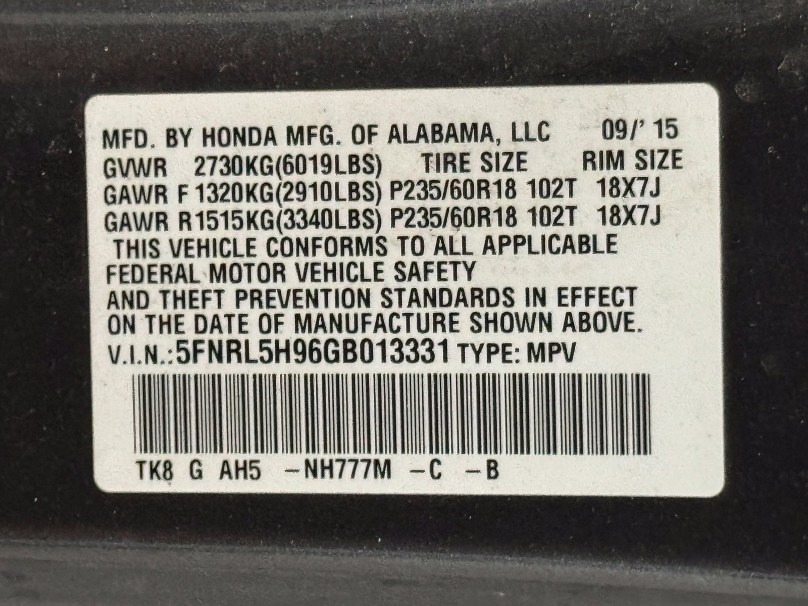 Used 2016 Honda Odyssey Touring Elite image 18