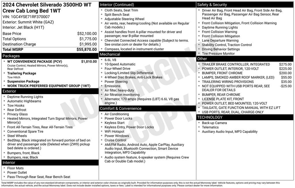 Certified 2024 Chevrolet Silverado 3500 W/T w/ WT Convenience Package AWD/4WD image 10