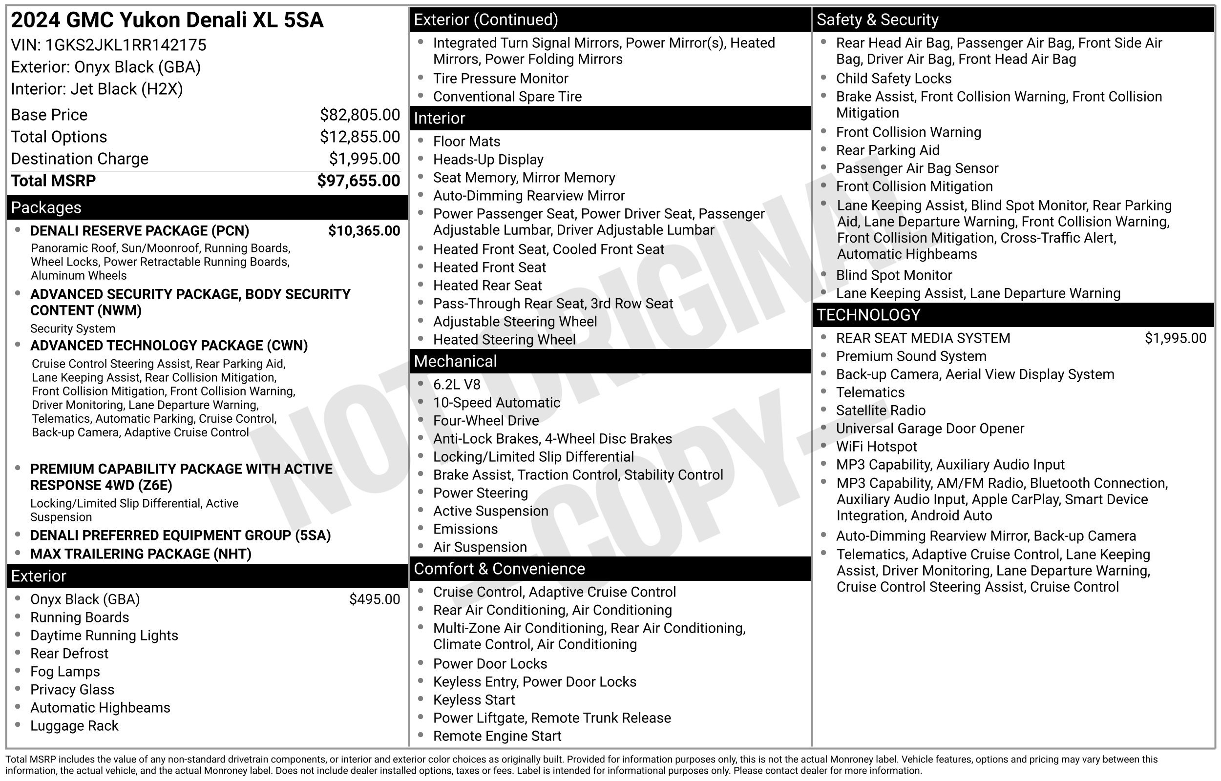 Used 2024 GMC Yukon XL Denali w/ Denali Reserve Package AWD/4WD image 2