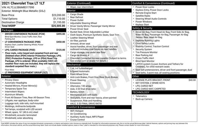 Used 2021 Chevrolet Trax LT w/ Driver Confidence Package image 7