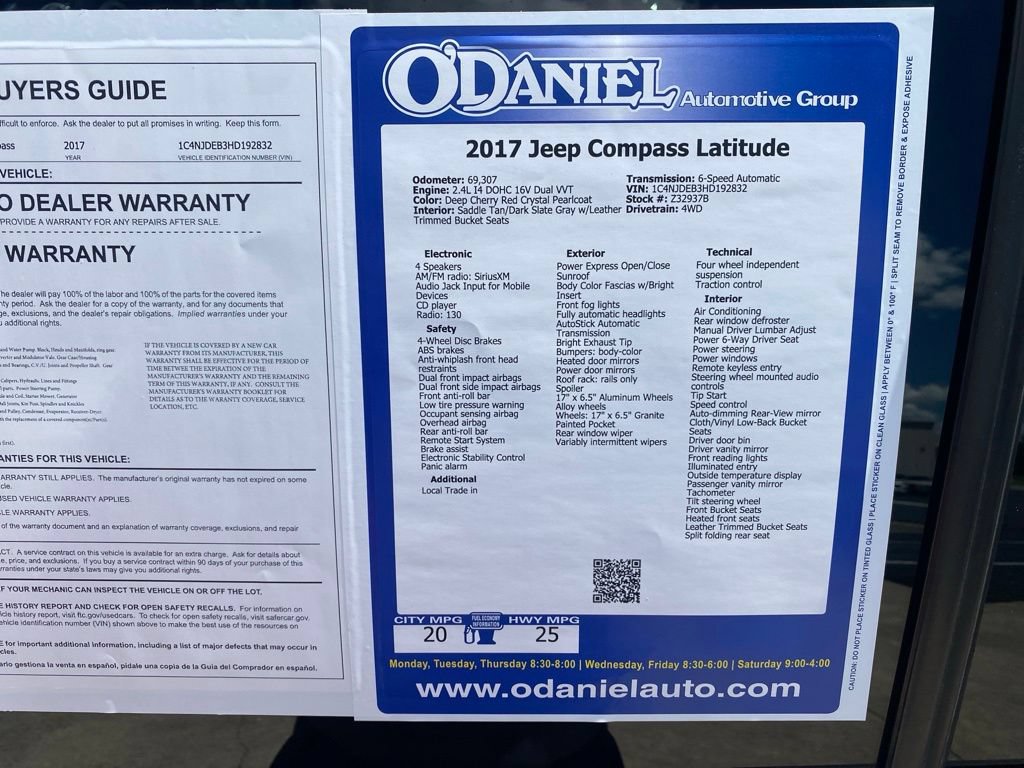 Used 2017 Jeep Compass High Altitude AWD/4WD image 22