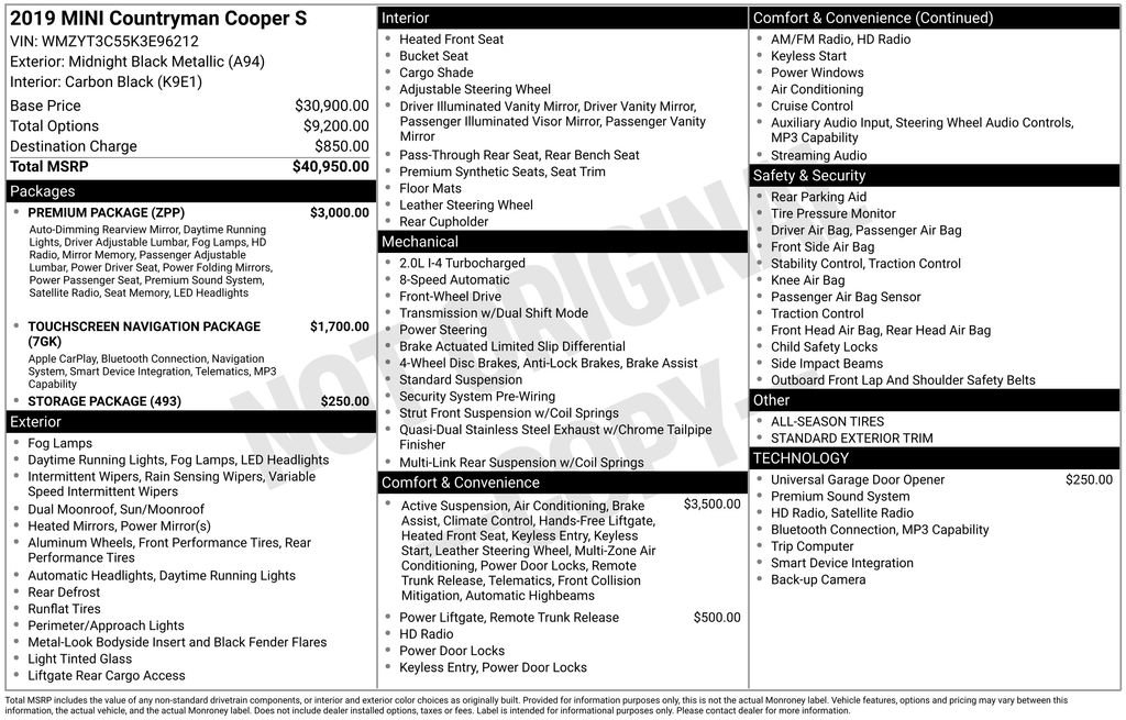 Used 2019 MINI Cooper Countryman S w/ Premium Package FWD image 44