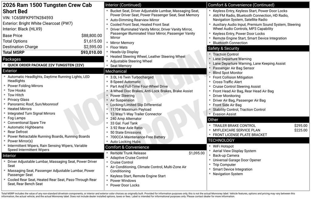 New 2026 RAM 1500 Tungsten AWD/4WD image 42