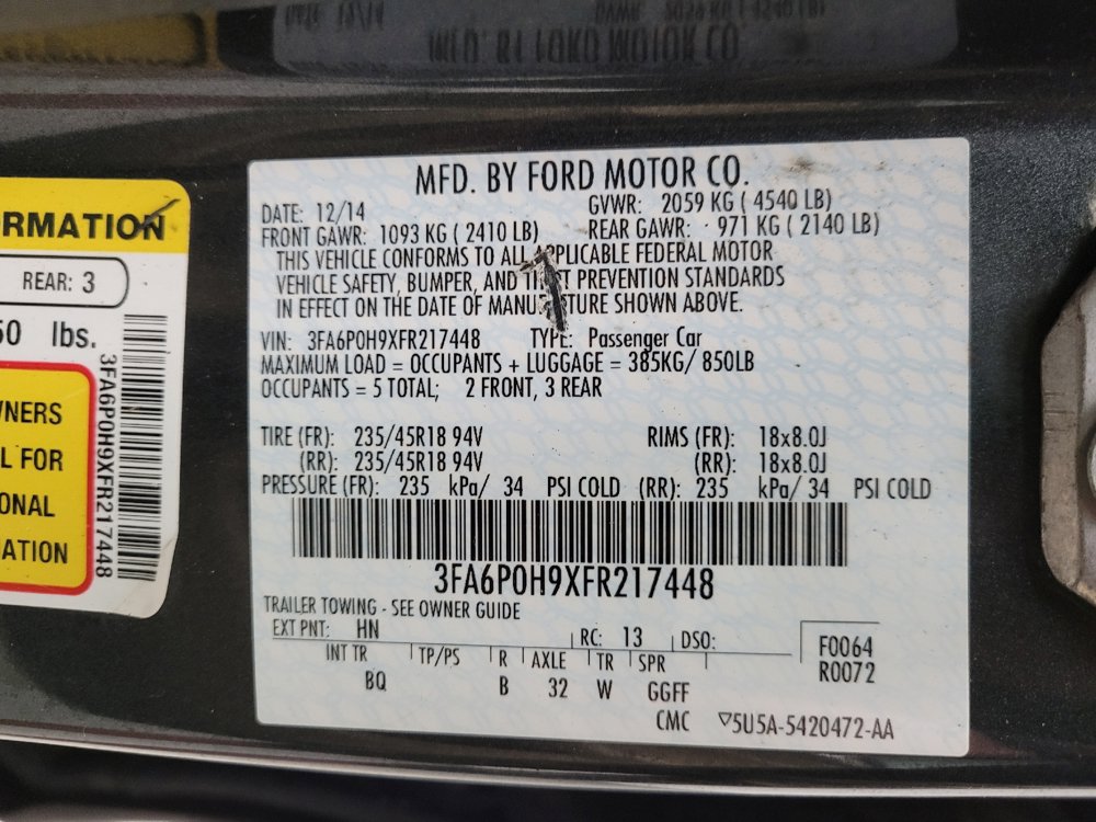 Used 2015 Ford Fusion SE w/ Equipment Group 202A FWD image 33