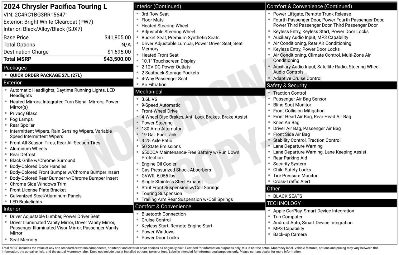 Used 2024 Chrysler Pacifica Touring-L FWD image 31