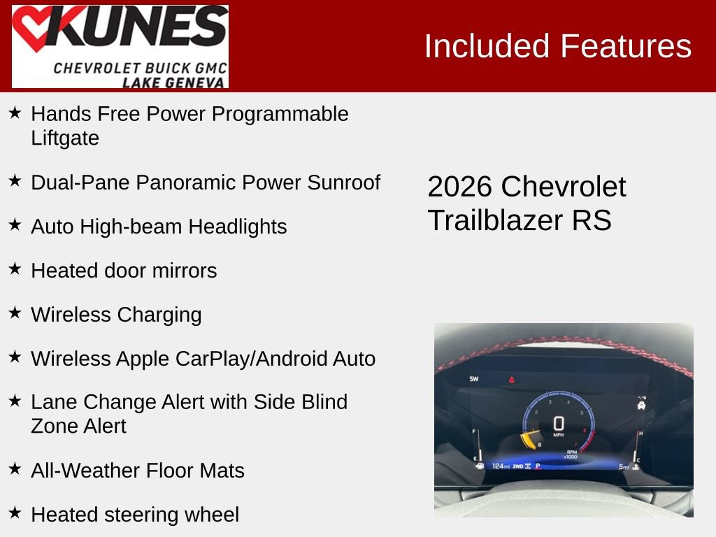 New 2026 Chevrolet TrailBlazer RS w/ Convenience Package AWD/4WD image 3
