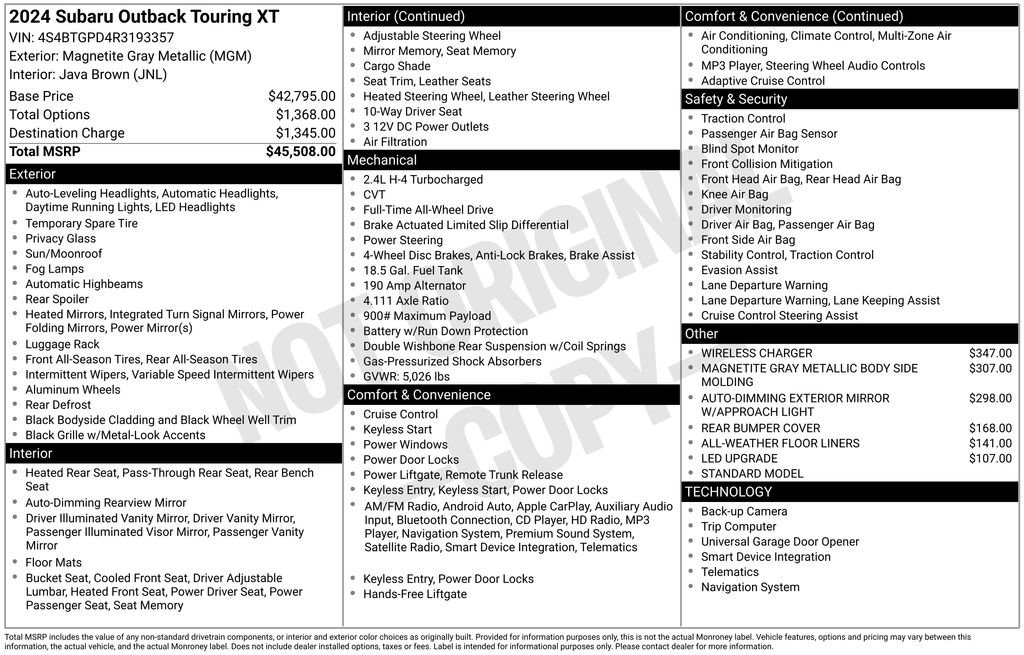Used 2024 Subaru Outback Touring XT image 5