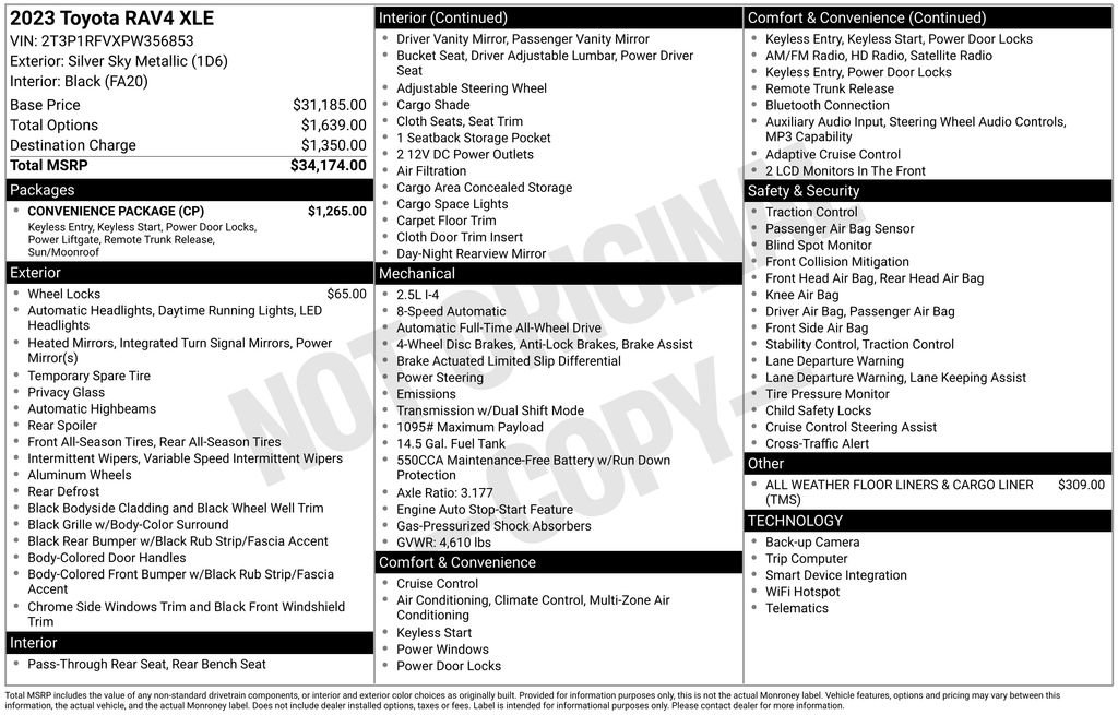 Used 2023 Toyota RAV4 XLE w/ Convenience Package AWD/4WD image 4