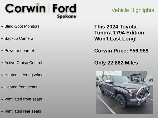 Used 2024 Toyota Tundra 1794 Edition w/ TRD Off-Road Package AWD/4WD image 6