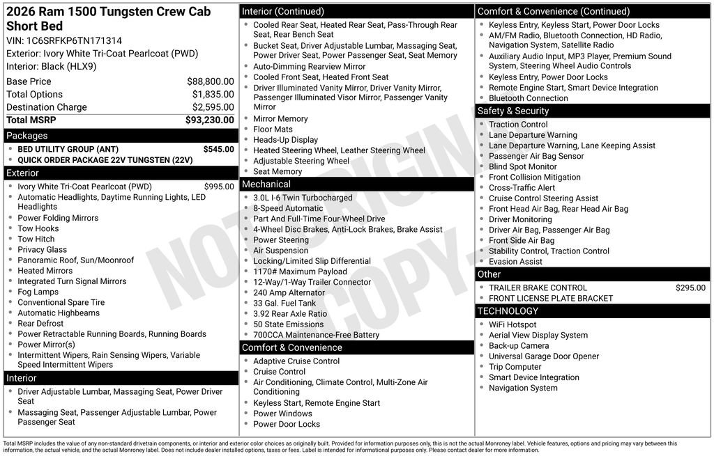 New 2026 RAM 1500 Tungsten w/ Bed Utility Group image 15