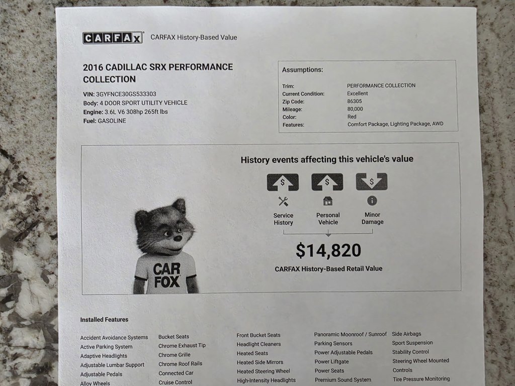 Used 2016 Cadillac SRX Performance w/ Driver Awareness Package image 10