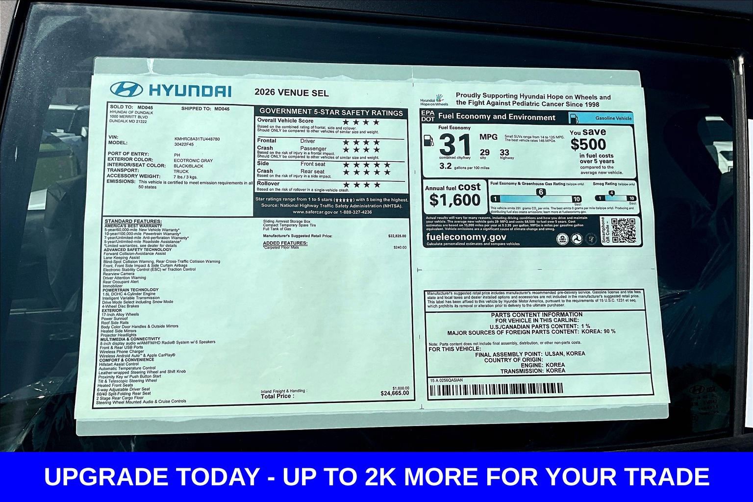 New 2026 Hyundai Venue SEL FWD image 15