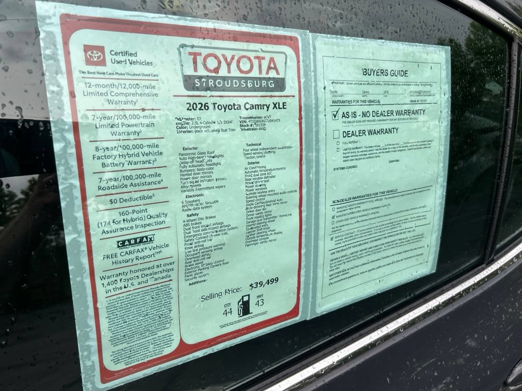 Certified 2026 Toyota Camry XLE AWD/4WD image 30