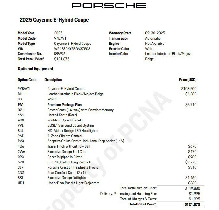 Certified 2025 Porsche Cayenne E-Hybrid Coupe AWD/4WD image 8