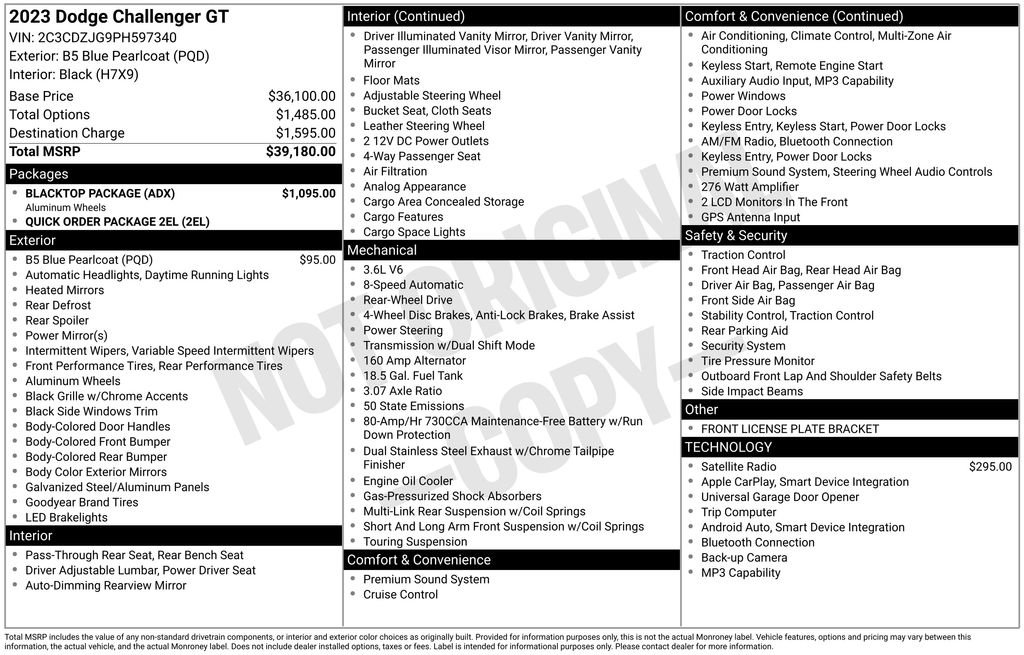 Used 2023 Dodge Challenger GT w/ Blacktop Package RWD image 29