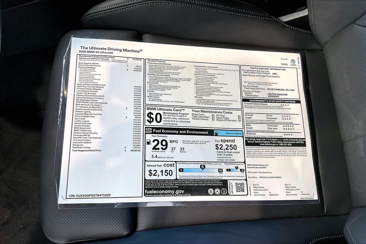 New 2026 BMW X3 xDrive30i w/ Premium Package AWD/4WD image 20