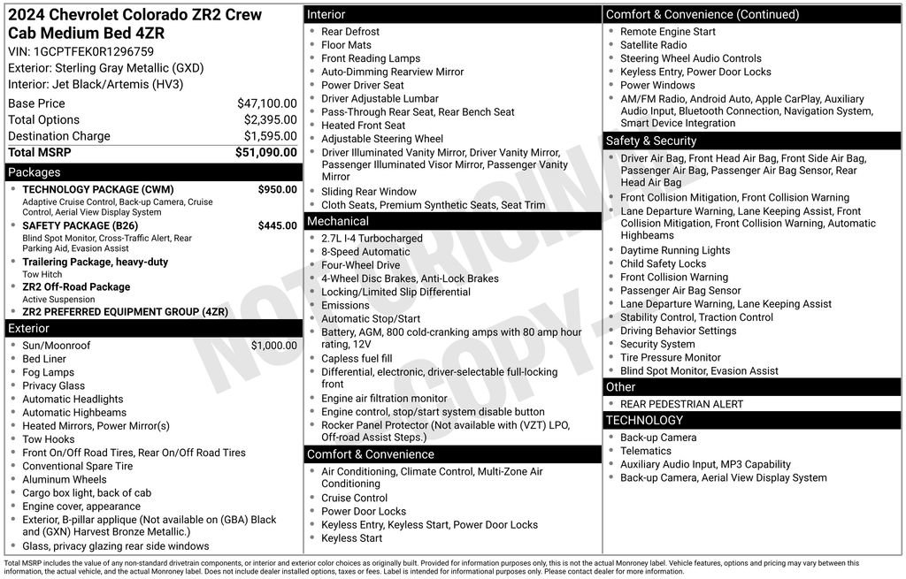 Certified 2024 Chevrolet Colorado ZR2 w/ Technology Package AWD/4WD image 7