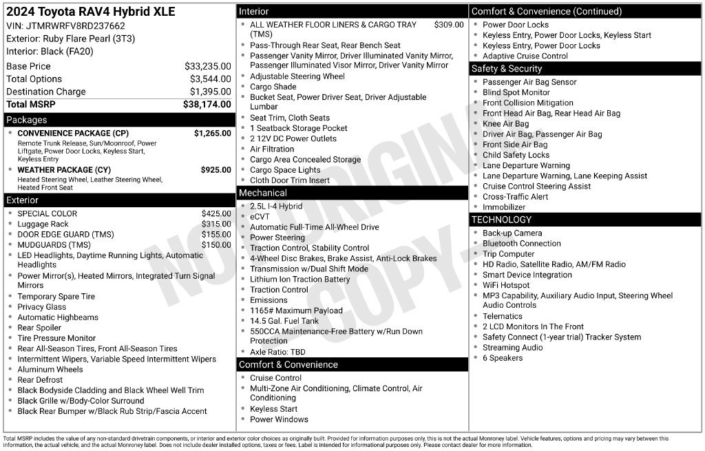 Certified 2024 Toyota RAV4 XLE w/ Convenience Package AWD/4WD image 7