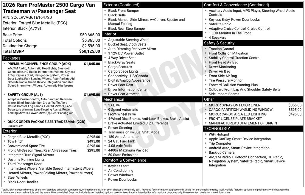 New 2026 RAM ProMaster 2500 w/ Premium Convenience Group FWD image 6