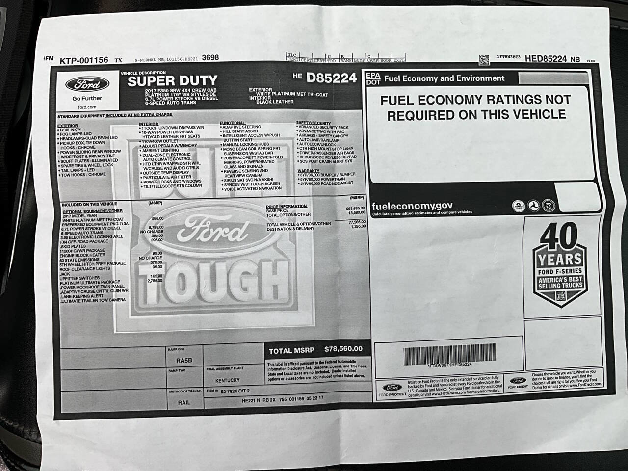 Used 2017 Ford F350 Platinum w/ Platinum Ultimate Package image 30