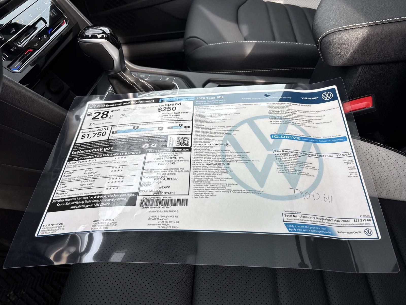 New 2026 Volkswagen Taos SEL AWD/4WD image 33