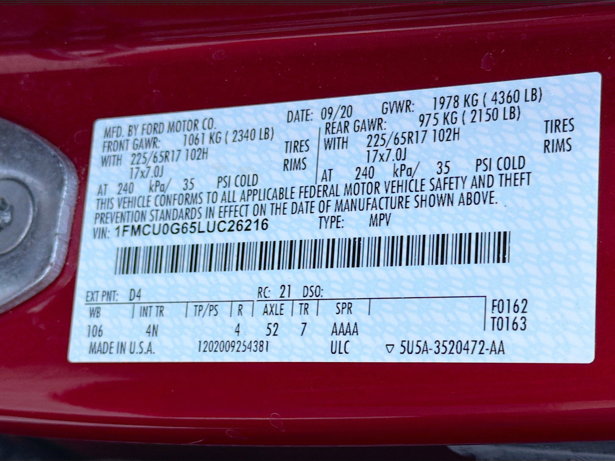 Used 2020 Ford Escape SE image 42