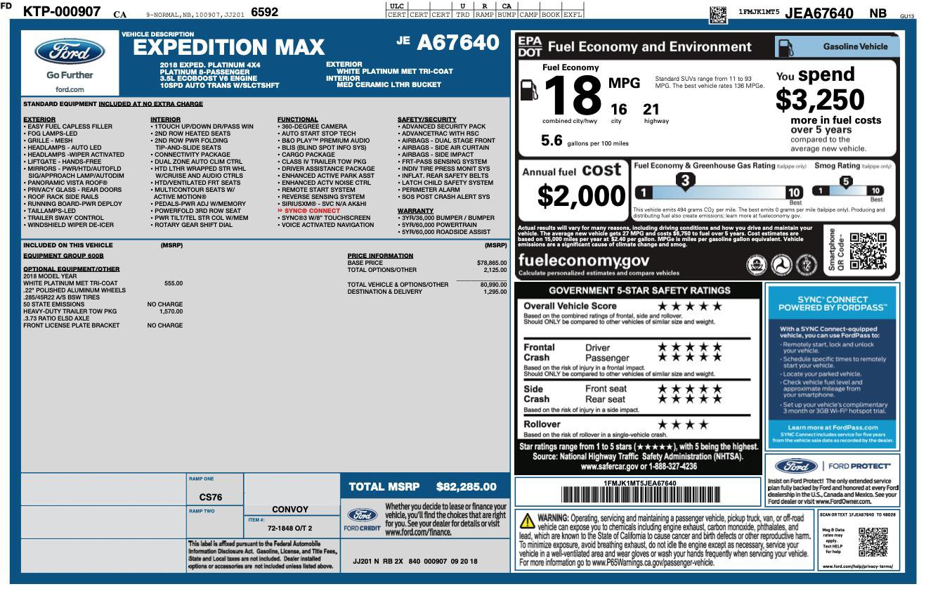 Used 2018 Ford Expedition Max Platinum image 2