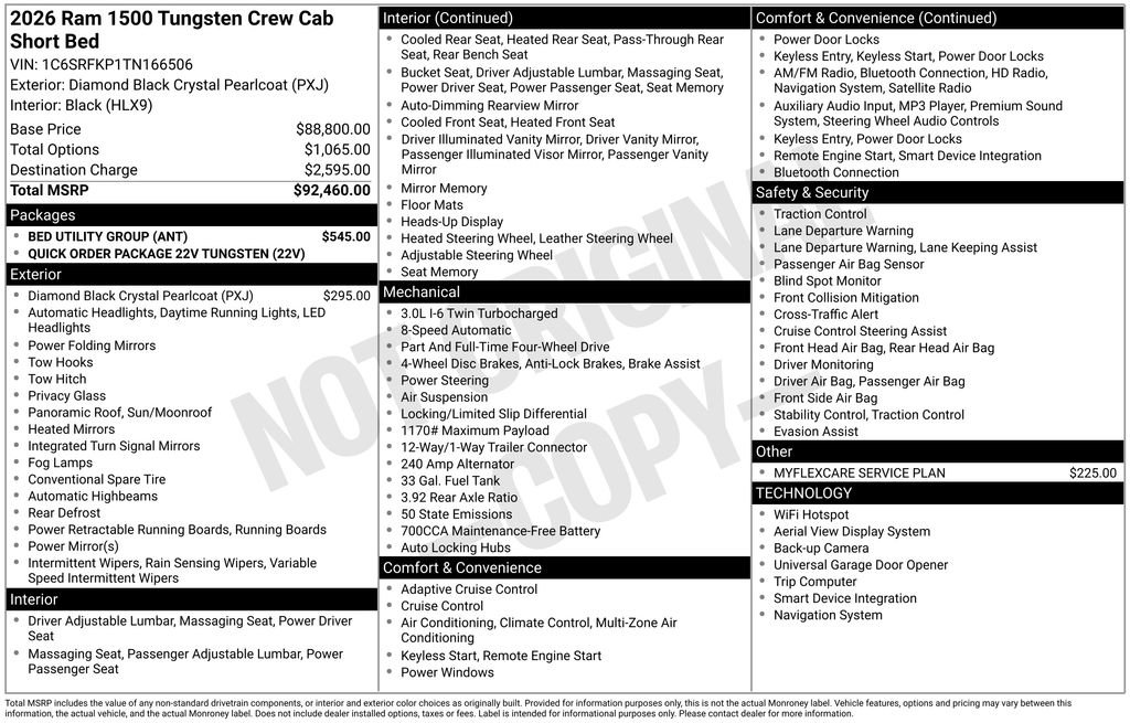 New 2026 RAM 1500 Tungsten w/ Bed Utility Group AWD/4WD image 7