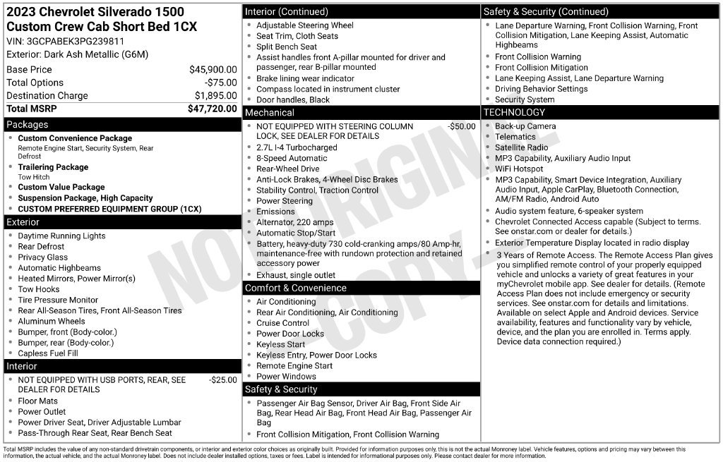 Used 2023 Chevrolet Silverado 1500 Custom RWD image 25