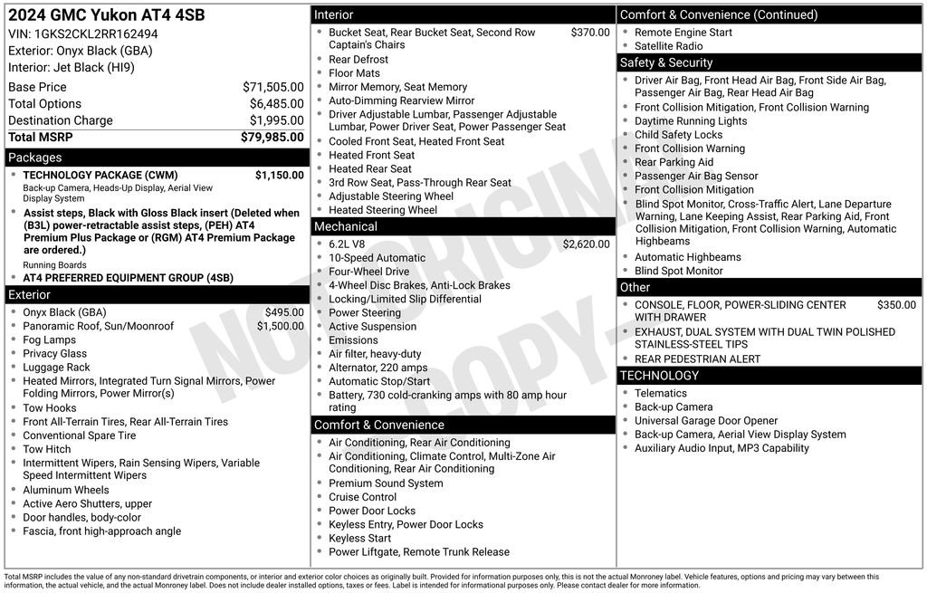 Used 2024 GMC Yukon AT4 w/ Technology Package image 26