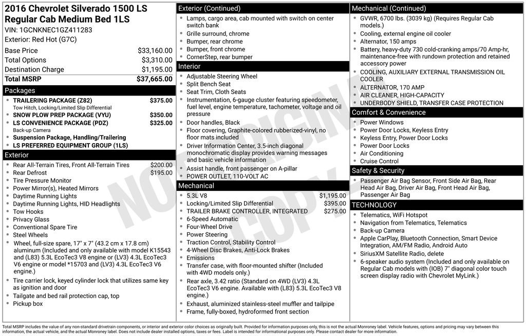 Used 2016 Chevrolet Silverado 1500 LS w/ Trailering Package AWD/4WD image 2