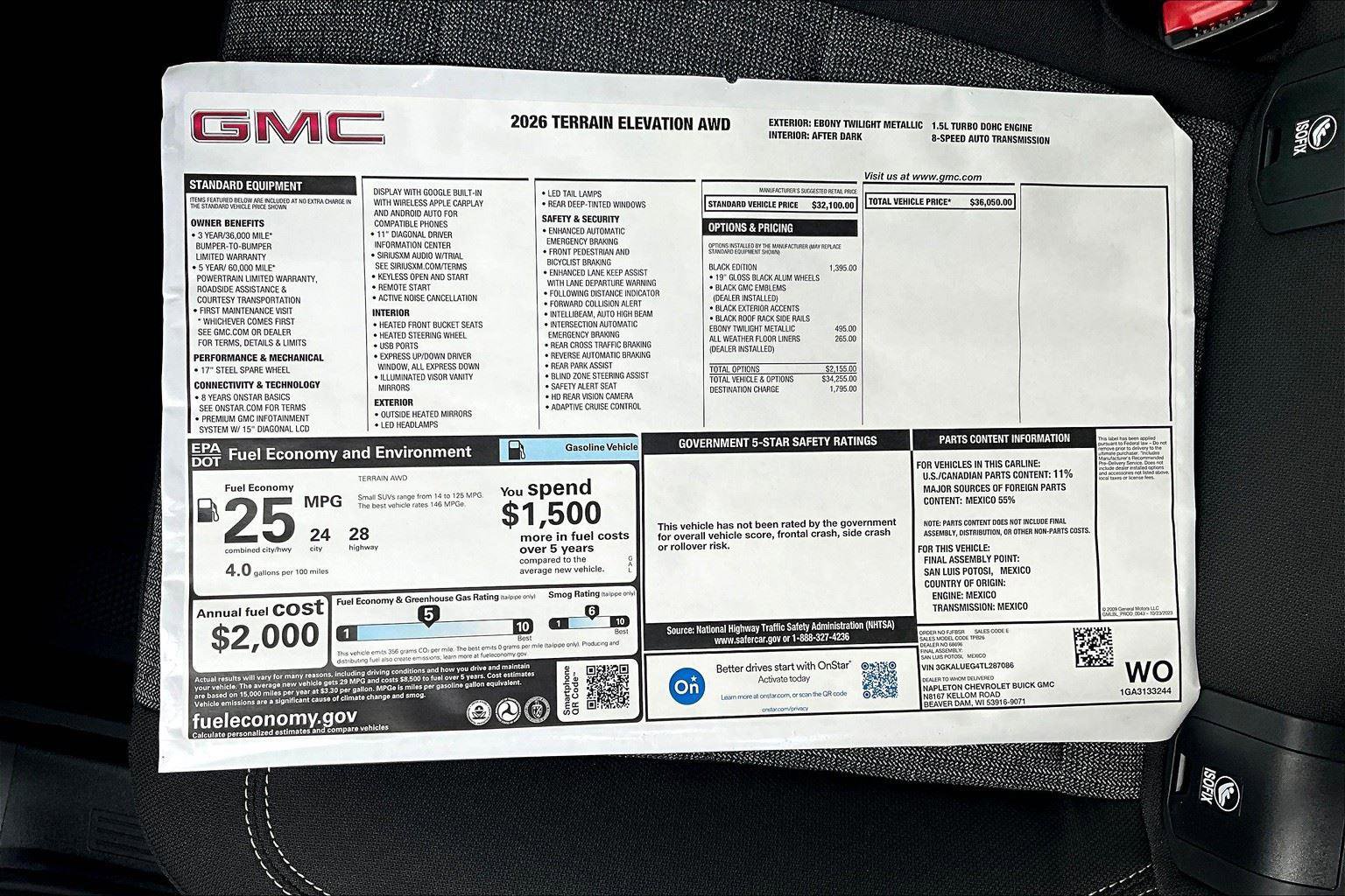 New 2026 GMC Terrain Elevation w/ Black Edition image 13