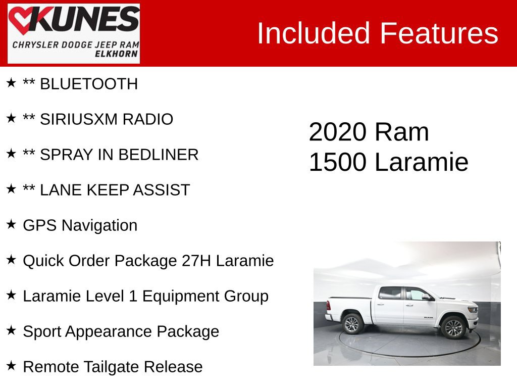 Used 2020 RAM 1500 Laramie w/ Sport Appearance Package AWD/4WD image 3