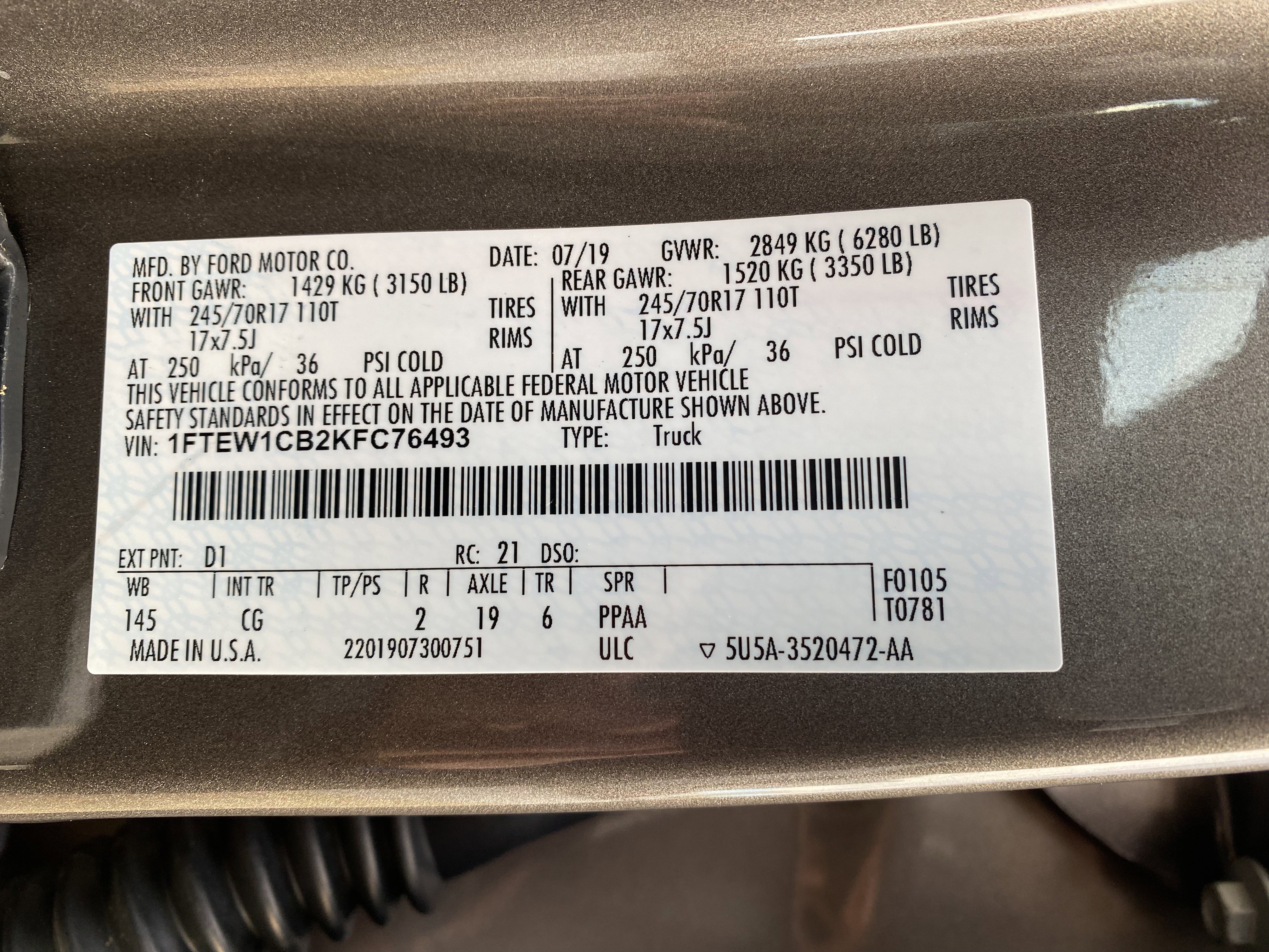 Used 2019 Ford F150 XL w/ Equipment Group 101A Mid image 35