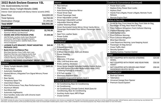 Used 2022 Buick Enclave Essence w/ Experience Buick Package image 36