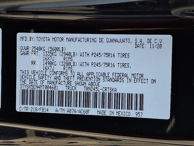 Used 2021 Toyota Tacoma SR w/ SX Package AWD/4WD image 30