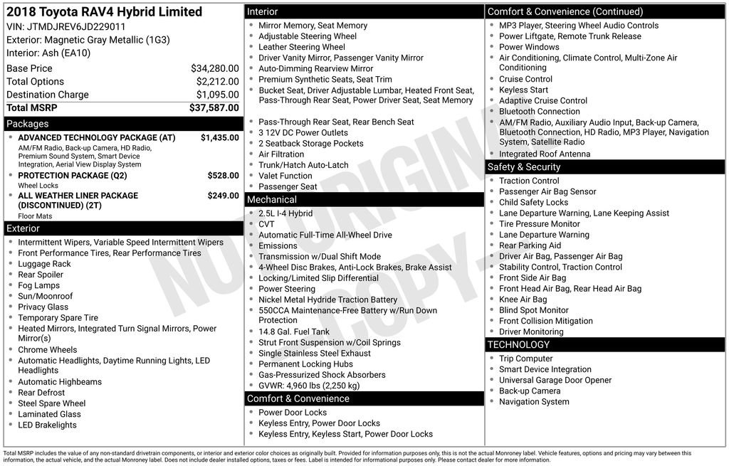 Used 2018 Toyota RAV4 Limited w/ Advanced Technology Package image 40