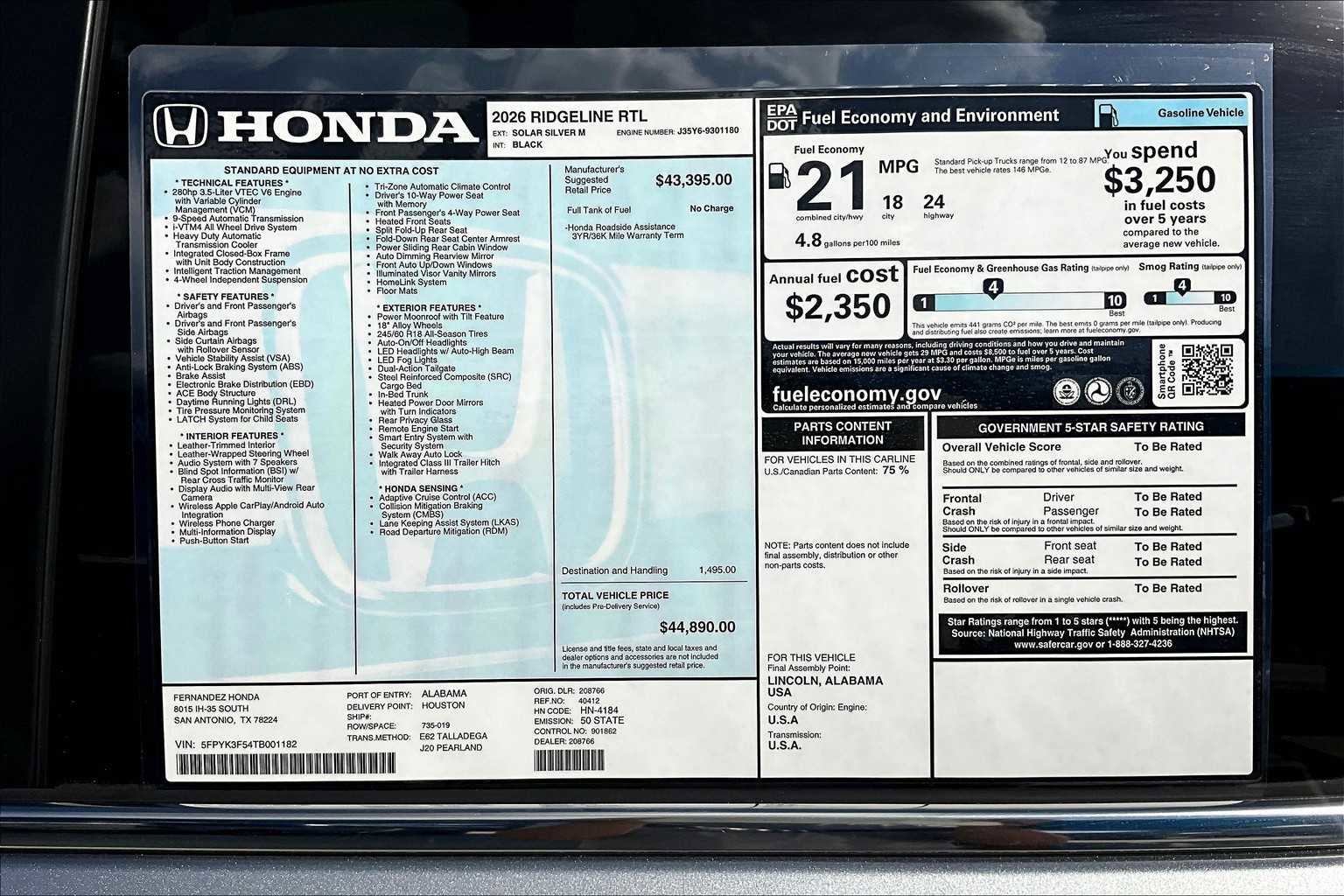 New 2026 Honda Ridgeline RTL image 19