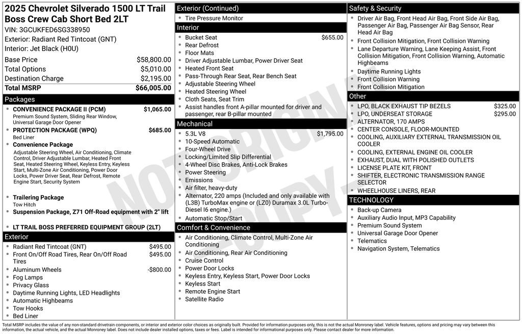 Used 2025 Chevrolet Silverado 1500 LT Trail Boss w/ Convenience Package II AWD/4WD image 38