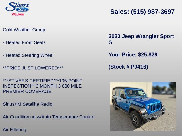 Used 2023 Jeep Wrangler Unlimited Sport AWD/4WD image 16