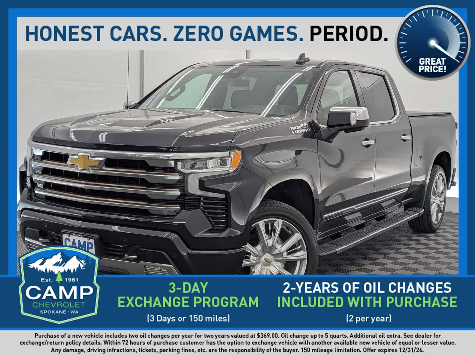 Used 2022 Chevrolet Silverado 1500 High Country w/ High Country Premium Package