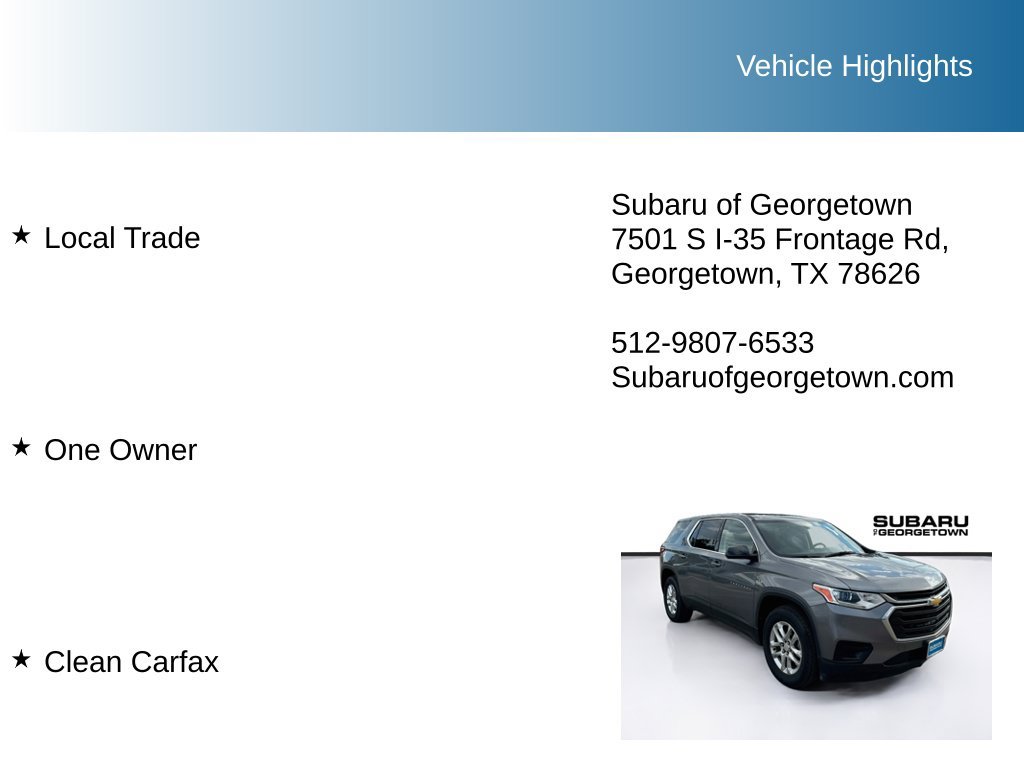 Used 2019 Chevrolet Traverse LS w/ LPO, Floor Liner Package FWD image 9