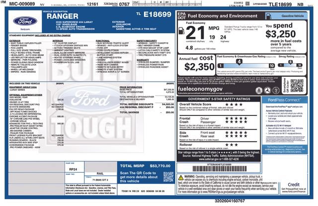 New 2026 Ford Ranger Lariat w/ FX4 Off-Road Package AWD/4WD image 31