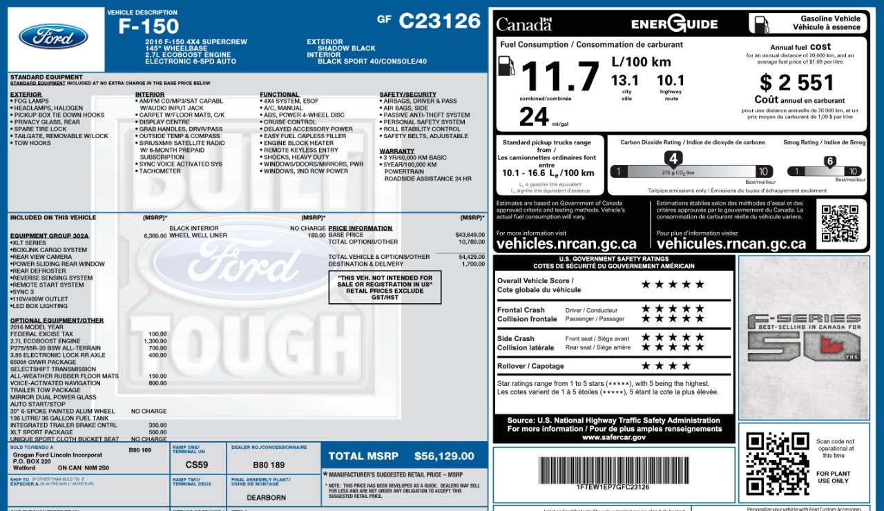 Used 2016 Ford F150 XLT w/ Equipment Group 302A Luxury image 9