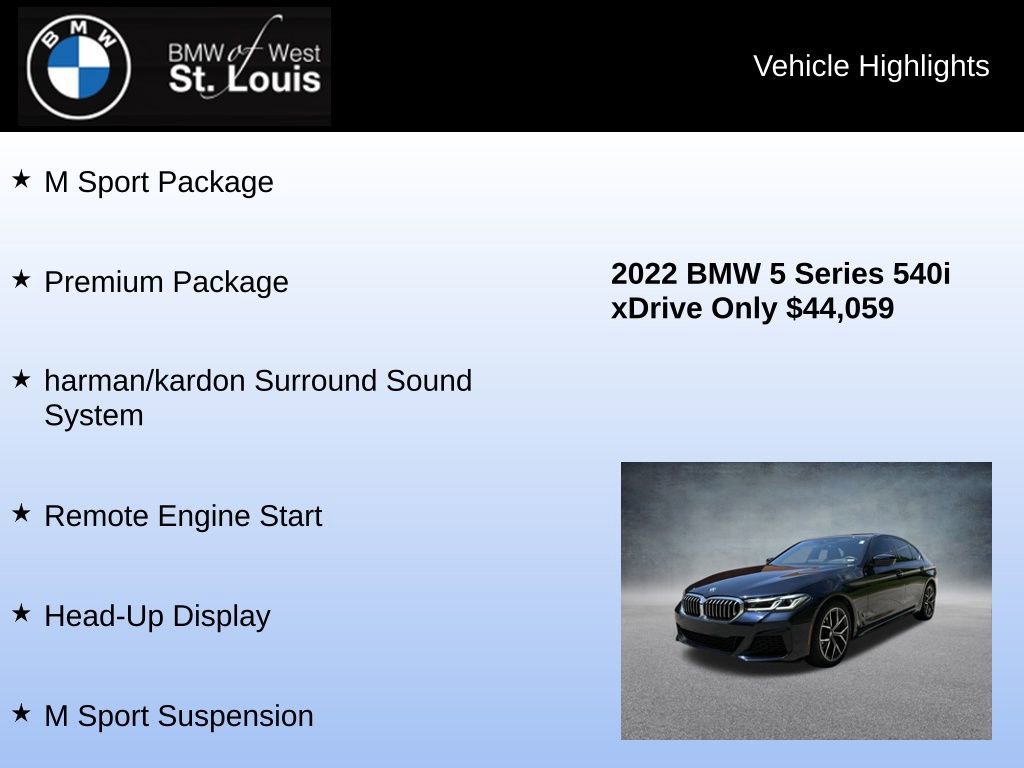 Used 2022 BMW 540i xDrive w/ M Sport Package image 8