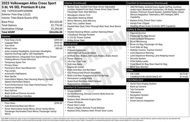 Certified 2023 Volkswagen Atlas Cross Sport SEL Premium R-Line AWD/4WD image 50