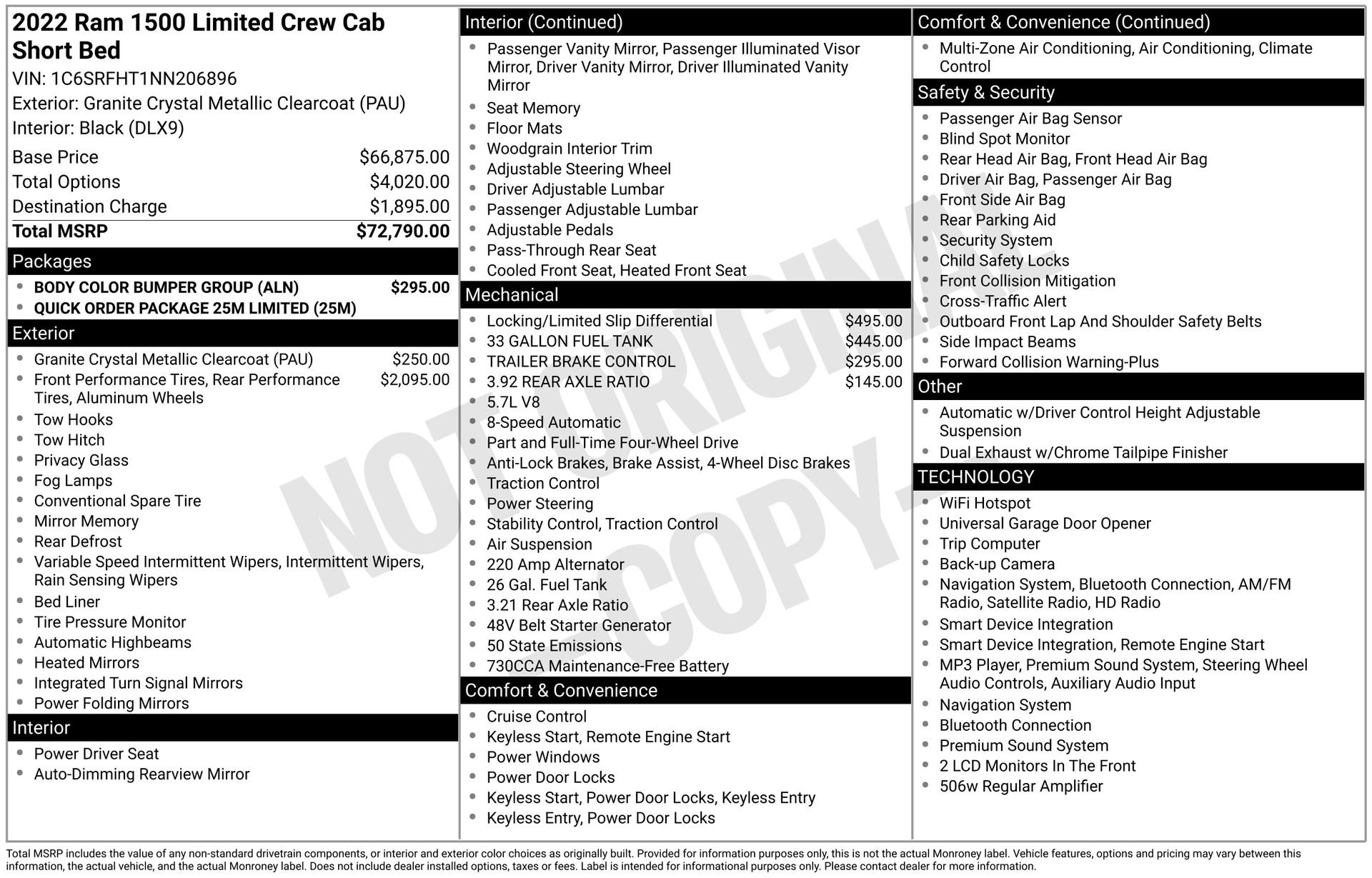 Used 2022 RAM 1500 Limited w/ Body Color Bumper Group AWD/4WD image 3