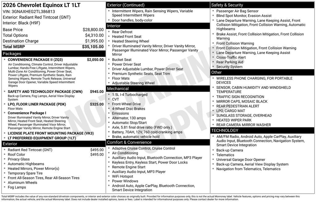 New 2026 Chevrolet Equinox LT w/ Convenience Package II image 8