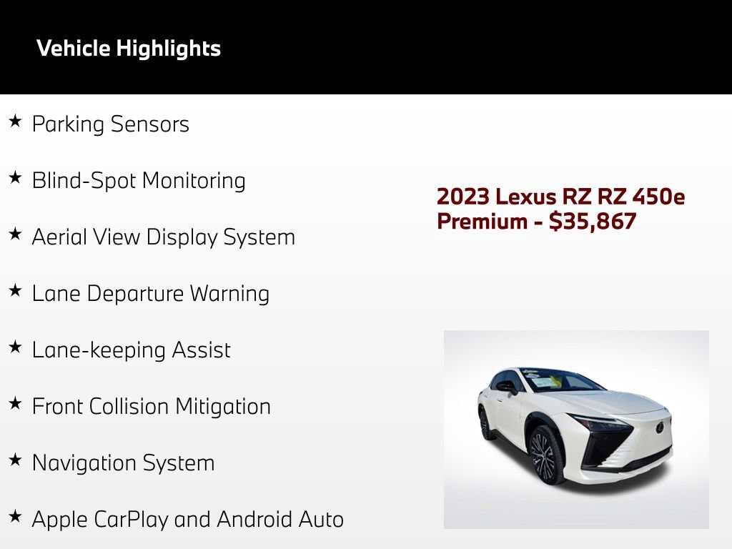 Used 2023 Lexus RZ 450e Premium w/ Technology Package AWD/4WD image 5