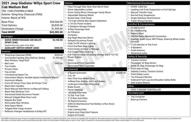 Used 2021 Jeep Gladiator Sport